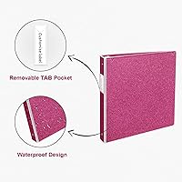 Vista 6 de EYROZILL 3 Ring Binder 1 Inch Pink Binders Fashion View Binder with 2 Pockets for Office Supplies, Waterproof, Deep Pink Rosado Oscuro