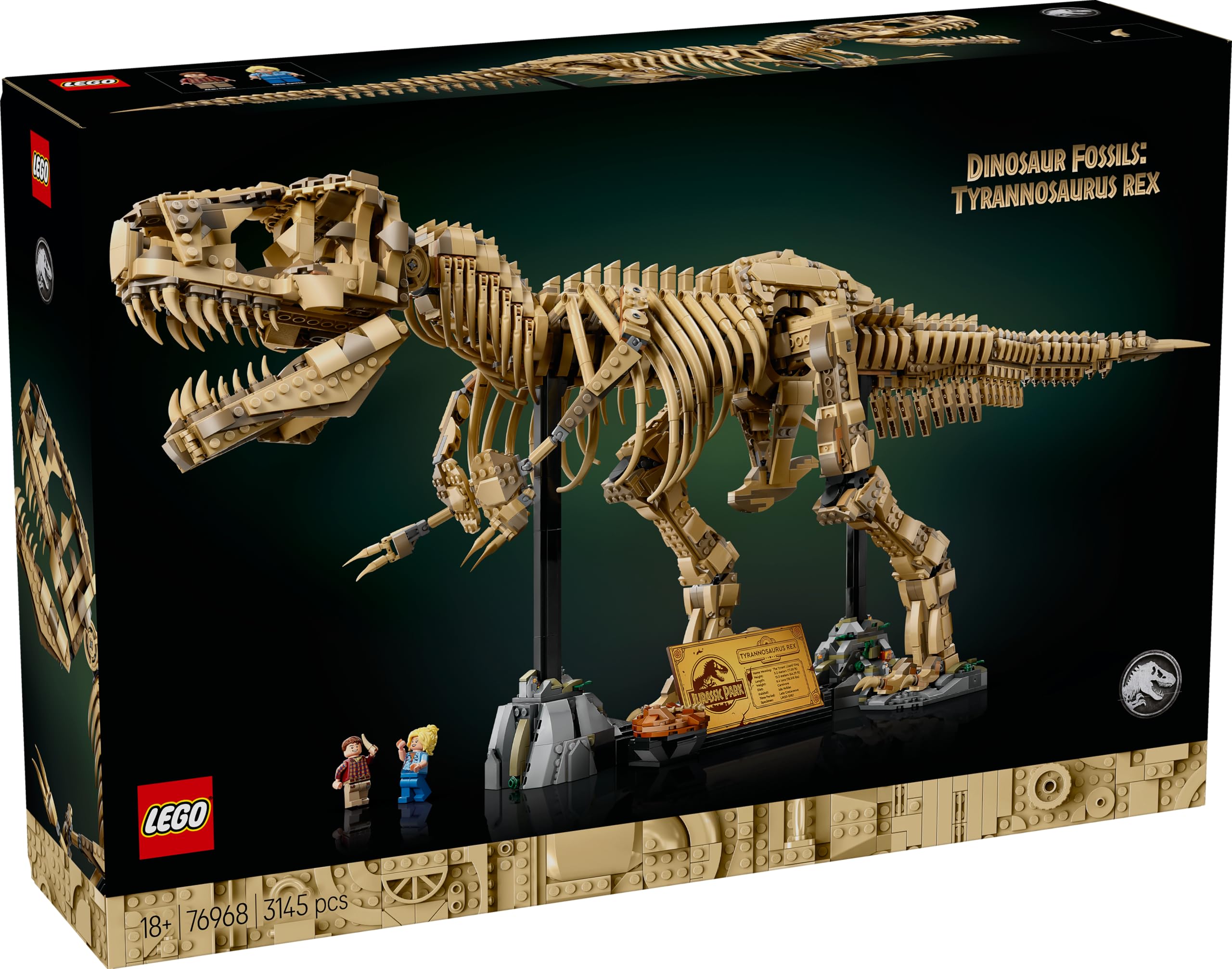 LEGO Tyrannosaurus Rex: Dinosaurier-Fossilien - LEGO T Rex Skelett Groß 76968, Modell im Maßstab 1:12 für Erwachsene, Dino Skelett Groß