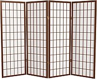 Vista 13 de Pantalla Shoji para ventana corta de 4 pies - Nogal - 3 paneles