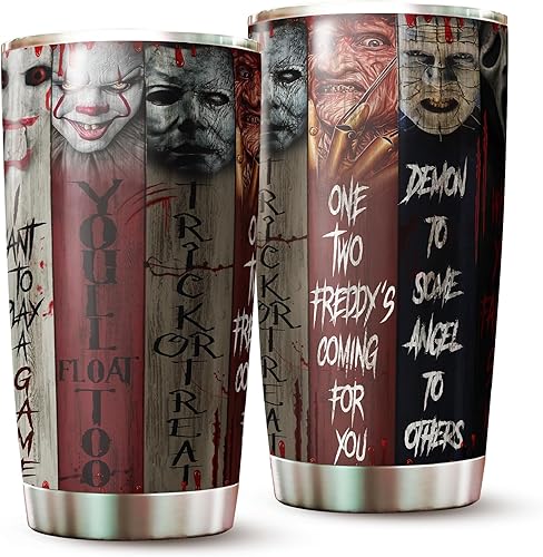 Vaso de terror  Taza de Halloween  Taza de café de terror  Regalo para hombres, mujeres en cumpleaños, Halloween, Navidad  Vaso de Halloween de 20