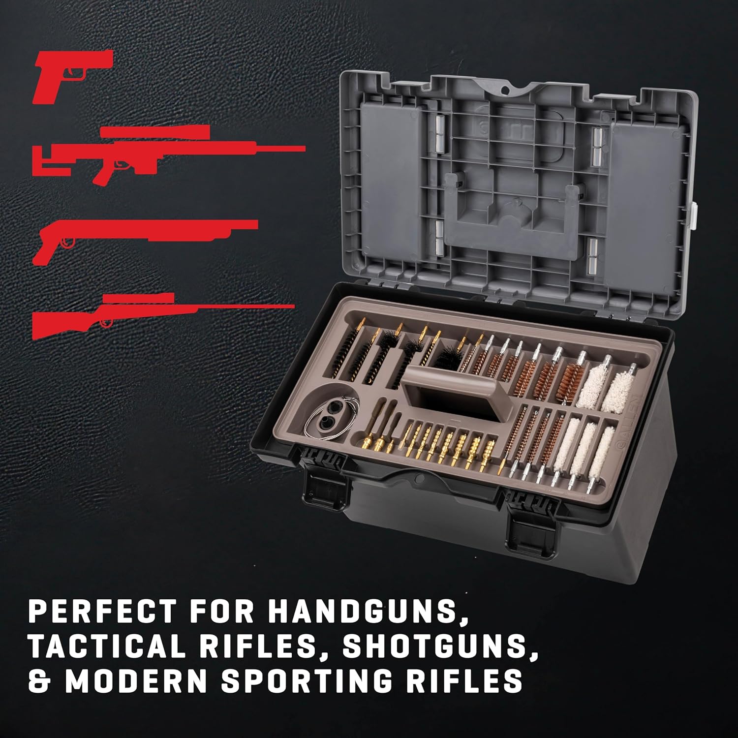 AC AllenAllen Company Universal Gun Cleaning Kit & Tool Box - Rifle, Shotgun and Handgun, 65-Pieces (70540)