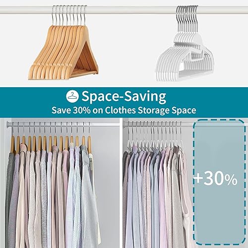 Miniatura 4 de UAPY0430W - Paquete de 30 perchas de plástico resistentes para pantalones, perchas para trajes que ahorran espacio con apertura en forma de S,