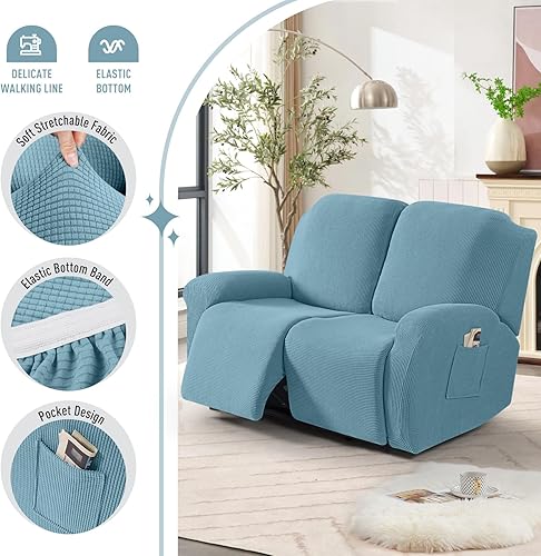 Vista 81 de TAOCOCO Funda para sofá biplaza reclinable, 6 piezas, fundas de sofá reclinable dobles para sofá biplaza reclinable doble de 2 asientos, protector
