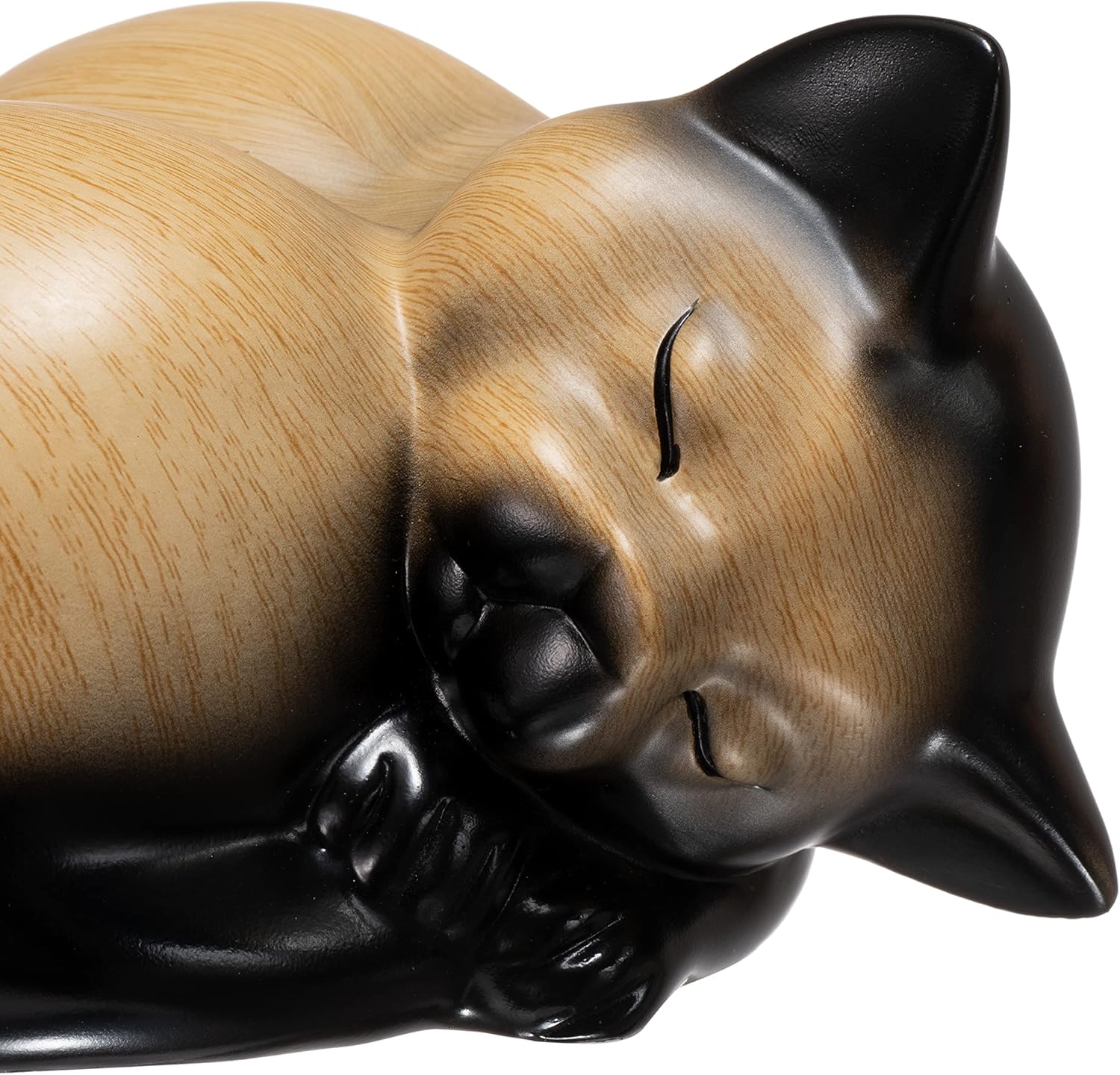 Small Animal Urn - Sleeping Resin Cat Urn for Ashes (Khaki)