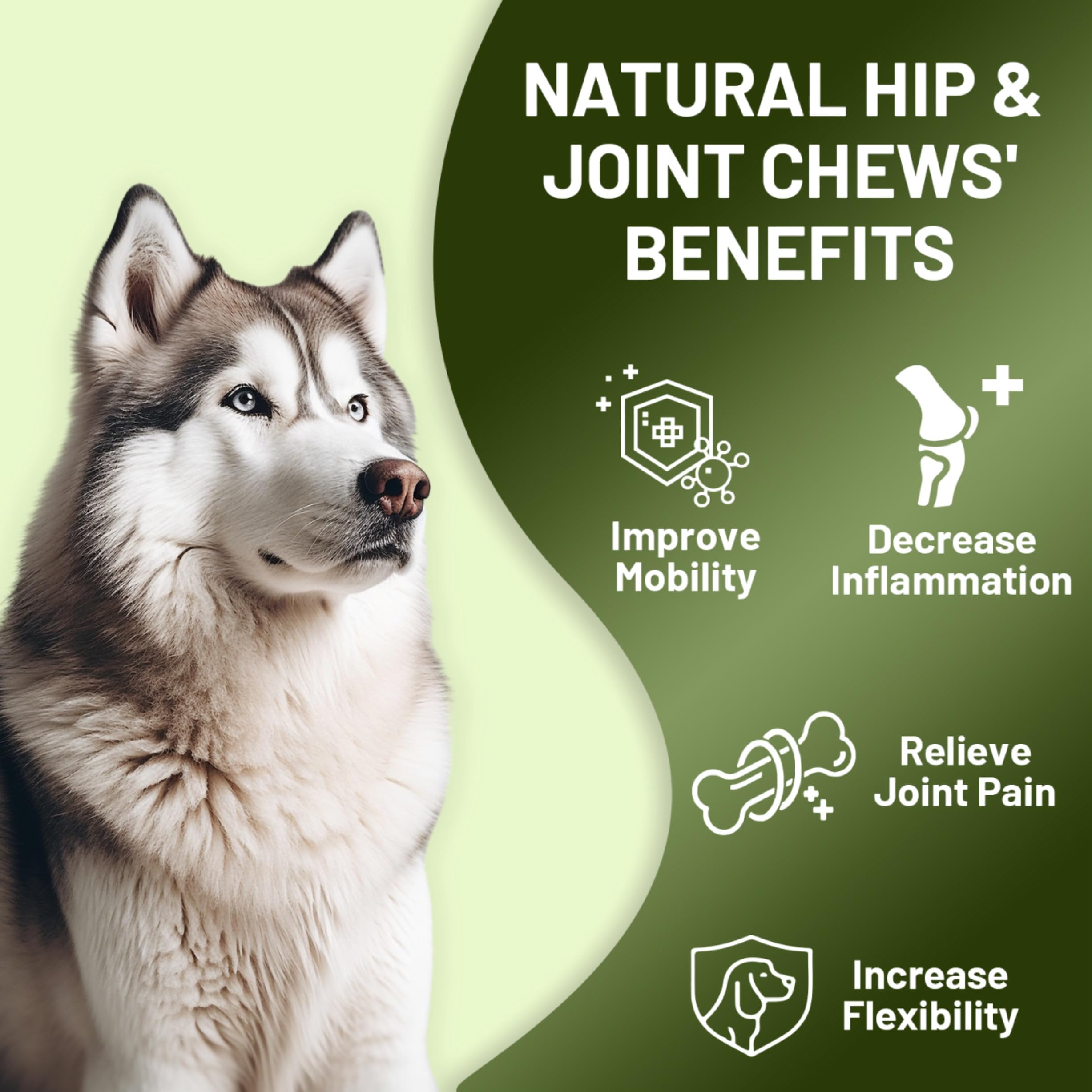 Noble Beast Dog Joint Supplement - Hip and Joint Care for Dogs - All Natural - Soft Chews with Glucosamine, Chondroitin, MSM & Hemp for Dog Joint Relief - Chicken Flavor – 120 Count - image 3