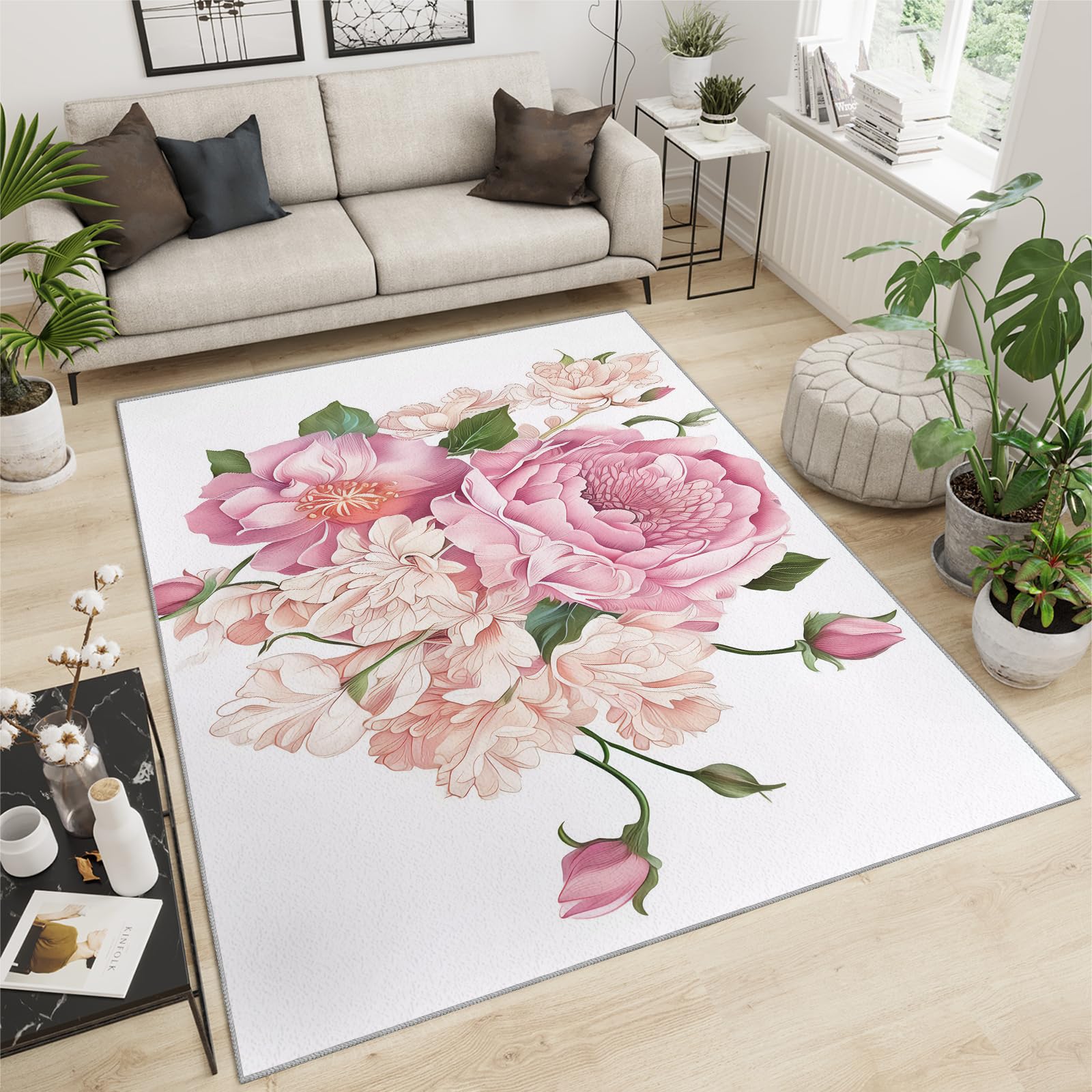 Tapis rouge et doré 50x80 cm anti poussière poils courts doux décoratif
