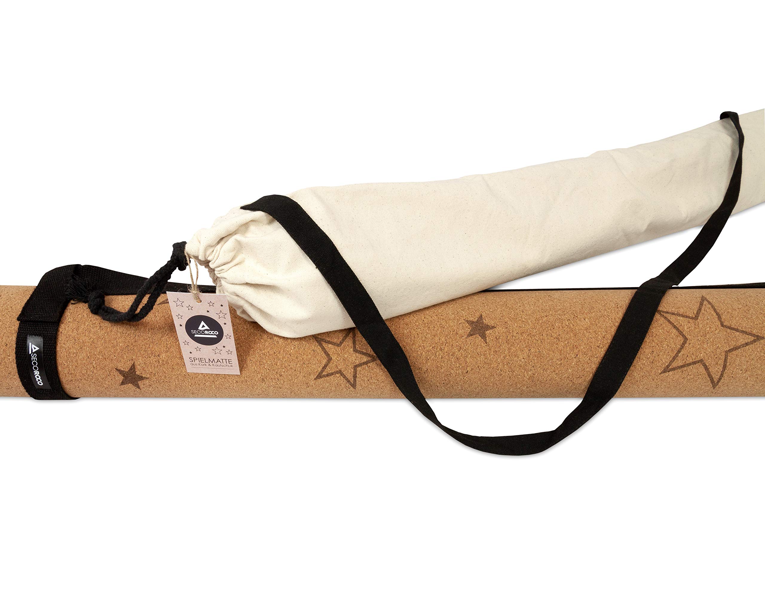 Spielmatte aus Kork. Schadstofffreie Krabbelmatte für Babys und Kinder. Sterne 140x110 cm