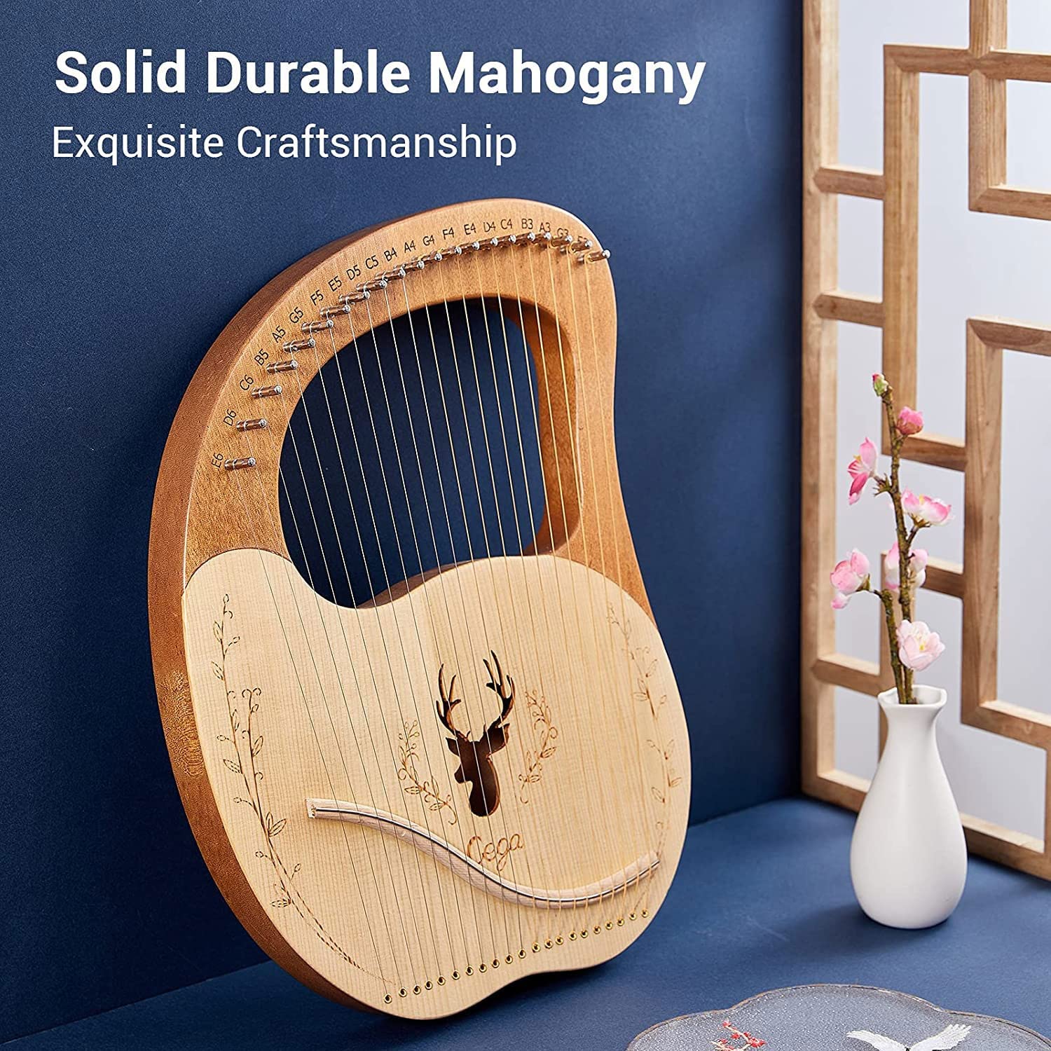 Arpa A Lira 21 Corde, Strumento A Corde Portatile Con Chiave Di Sintonia Per Musica/Bambini/Adulti/Principianti/Professionisti/Regalo