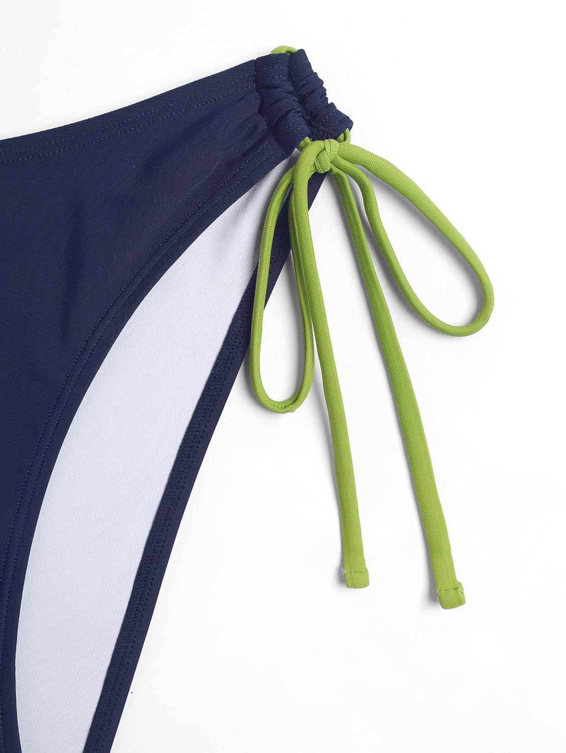 ZAFUL Women Double Layer Tankini Set V Neck Color Block Swimsuit Side Tie Two Piece Bathing Suit