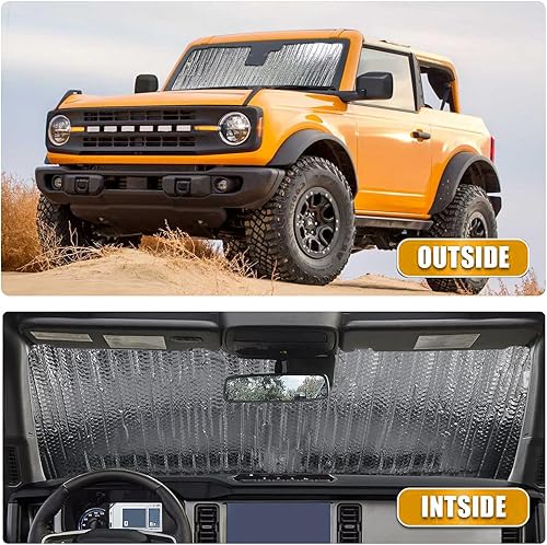 Miniatura 3 de Mabett Parasol para parabrisas para Ford Bronco Accesorios 2021 2022 2023, aislado y protección solar mediante visera solar para Bronco de 24