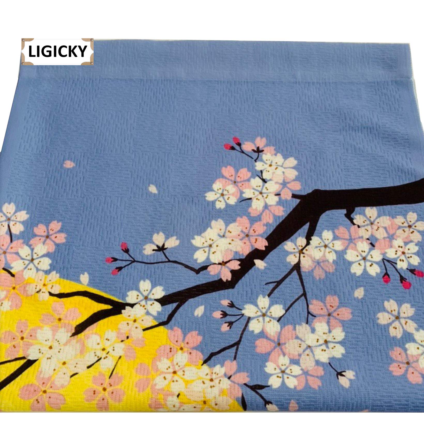 LIGICKY Noren Japoński styl zasłona na drzwi długie zasłony drzwiowe gobelin okienny do dekoracji wnętrz 85 cm x 150 cm (sowy na drzewach)