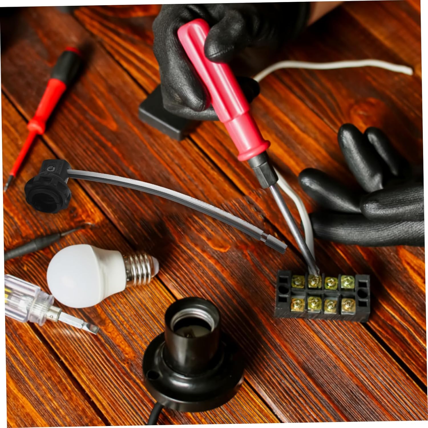 jojofuny 11sets E12 Lamp Holder Base with Wire Leads 125v 75w Night Light Socket Candelabra Chandelier Bulbs Pre- Ul CSA Listed 6pcs*11