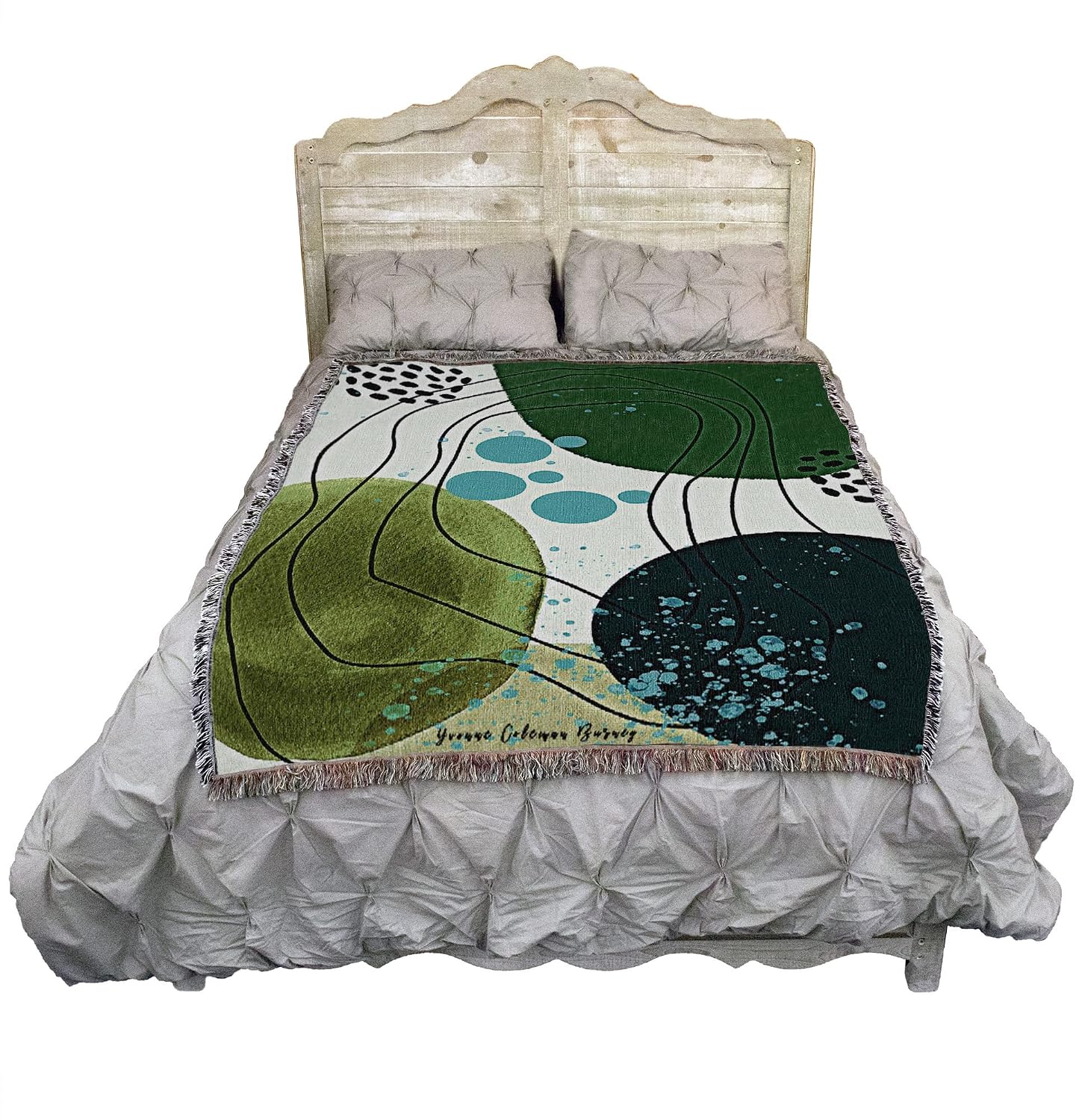 Pure Country Weavers Spring Peeking Through Blanket by Yvonne Coleman Burney - Abstract Gift Tapestry Throw Woven from Cotton - Made in the USA (72x54)