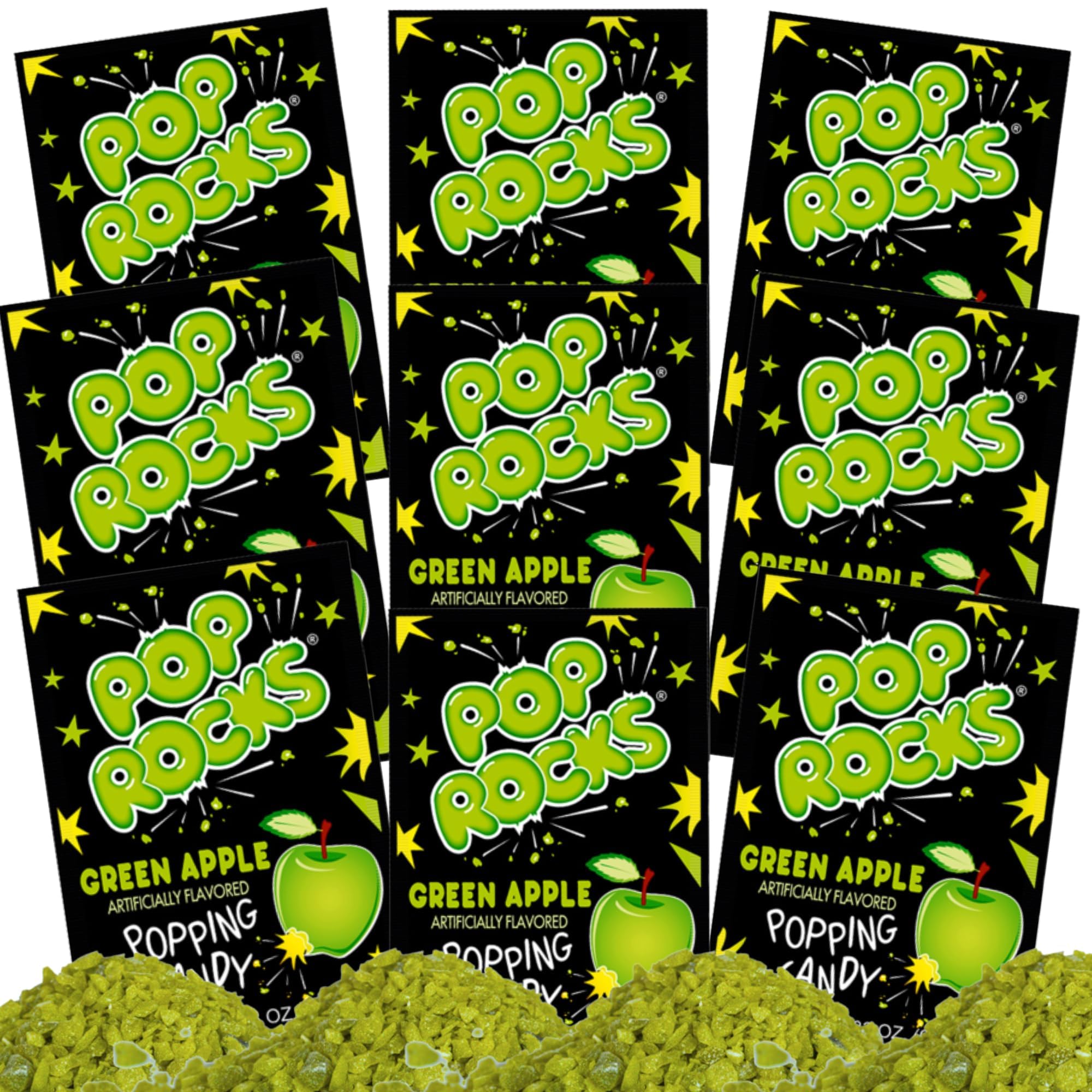 Pop Rocks Candy - Pop Rocks Bulk Pack by Gaudum (Green Apple, 1 Count (Pack of 9))
