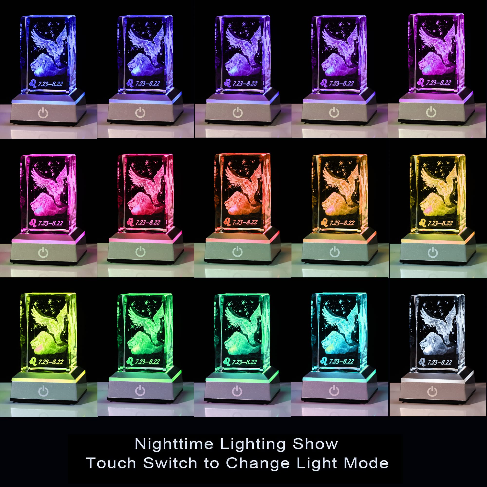 Amazon.co.jp: 獅子座 占星術ギフト 女性 男性 3D クリスタル 獅子座