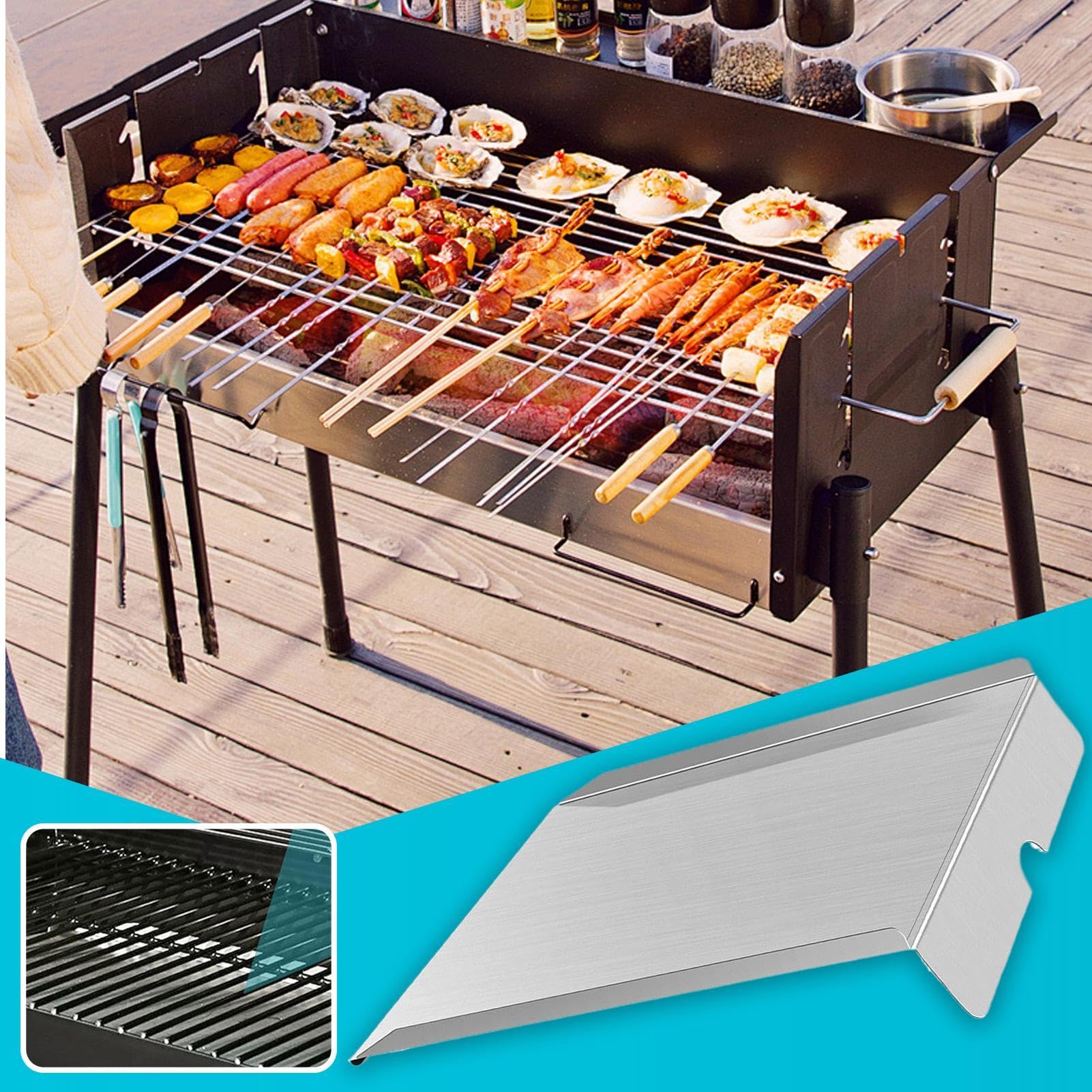 Deflektor Ciepła Zamiennik ze stali nierdzewnej | Grillowy deflektor ciepła, stal nierdzewna Do użytku zewnętrznego, na kemping, w ogrodzie, do BBQ na pellet, dla mężczyzn i