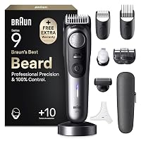 Braun Serie 9 Regolabarba Uomo, 10 Strumenti da Barba Custodia BT9545 Cromo