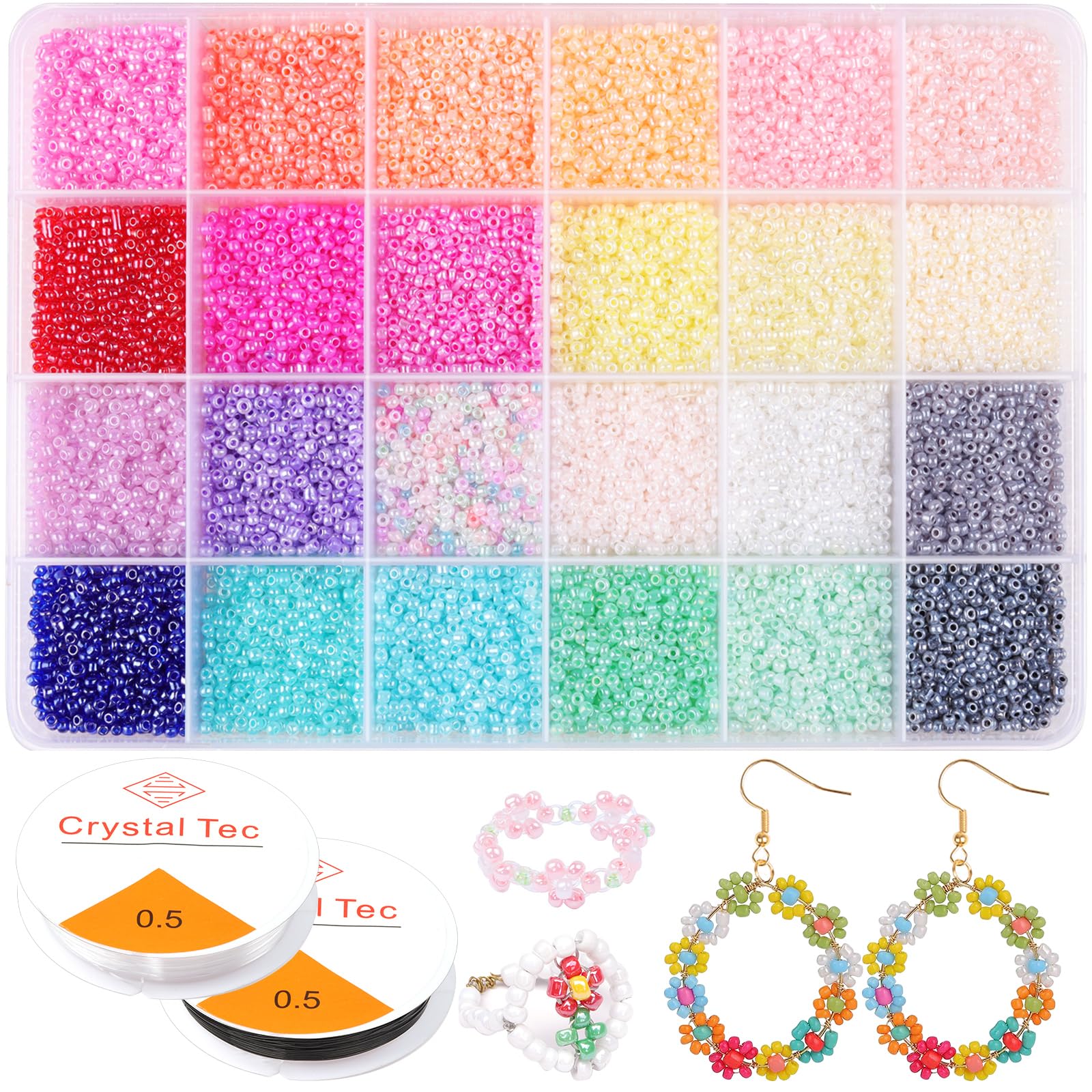 Prettme Pastel A 2Mm Seed Beads For Bracelet Making Kit, 12000Pcs 12/0 Glass Mini Pastel Beads For Jewellery, Friendship Bracelets, Diy Necklaces, Earrings, Crafting And Gifts