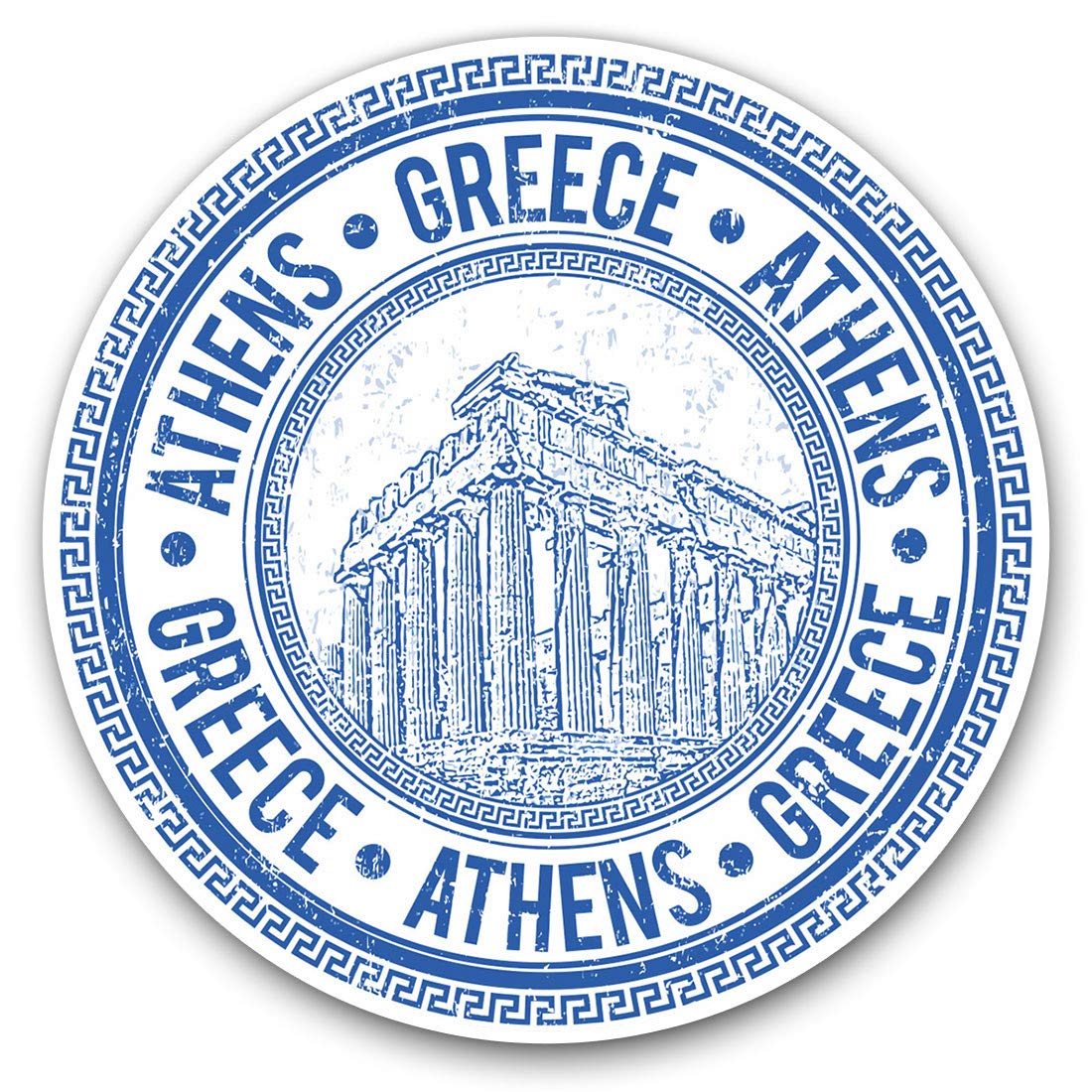 Destination Vinyl Ltd Greece Athens Greek Architecture 5590 Vinyl Stickers (Set Of 2) 15Cm - Greece Athens Greek Architecture Laptop Tablet Luggage Scrapbook #5590