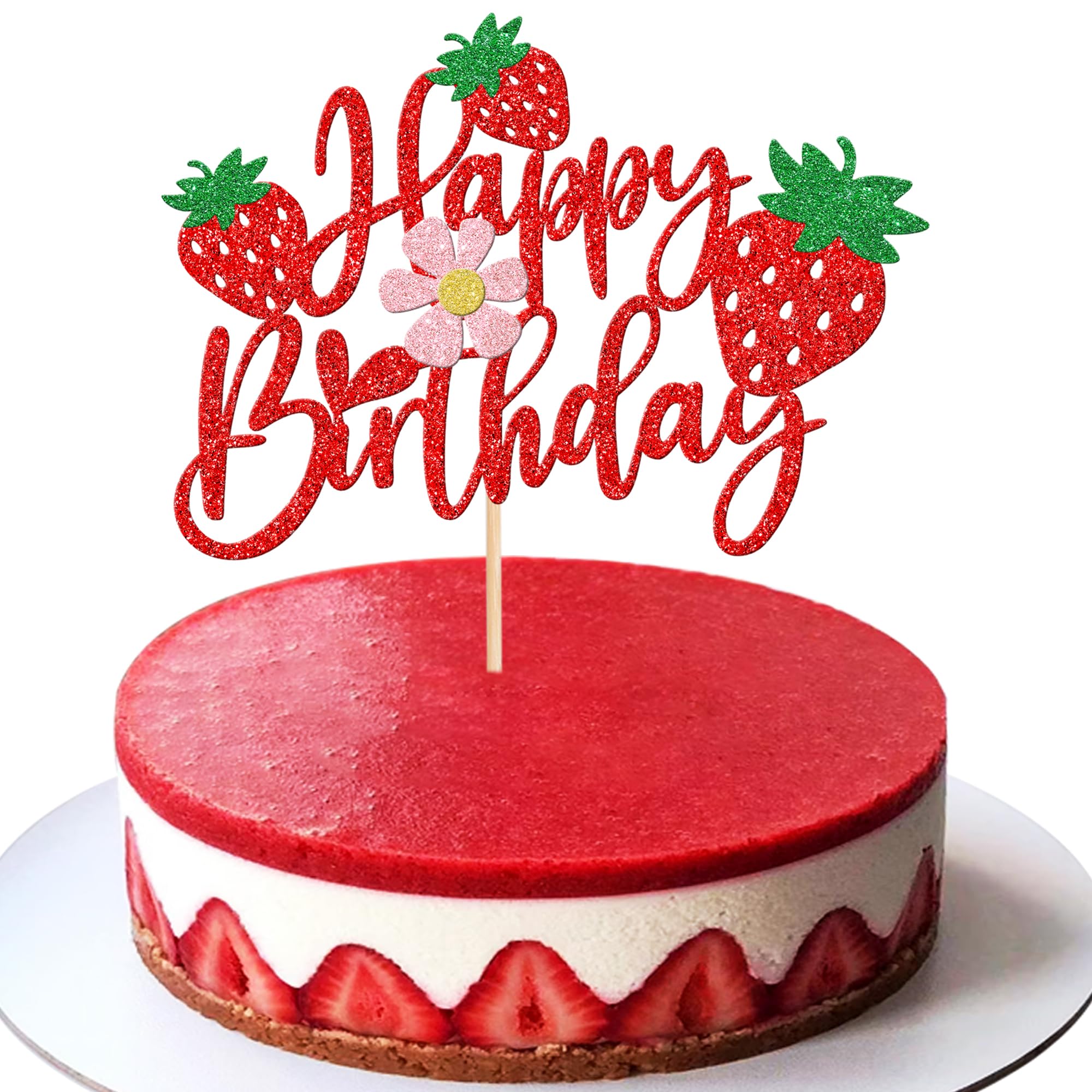 1st Birthday Cake Topper - Strawberry Theme -16