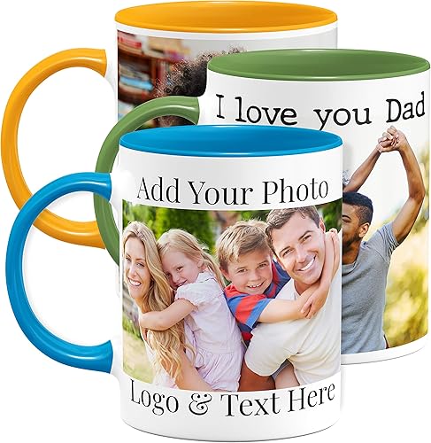 Miniatura 25 de Tazas de café con foto personalizada, 15 onzas, rosa con imagen, texto, regalos personalizados, taza personalizada de cerámica, taza divertida, gran
