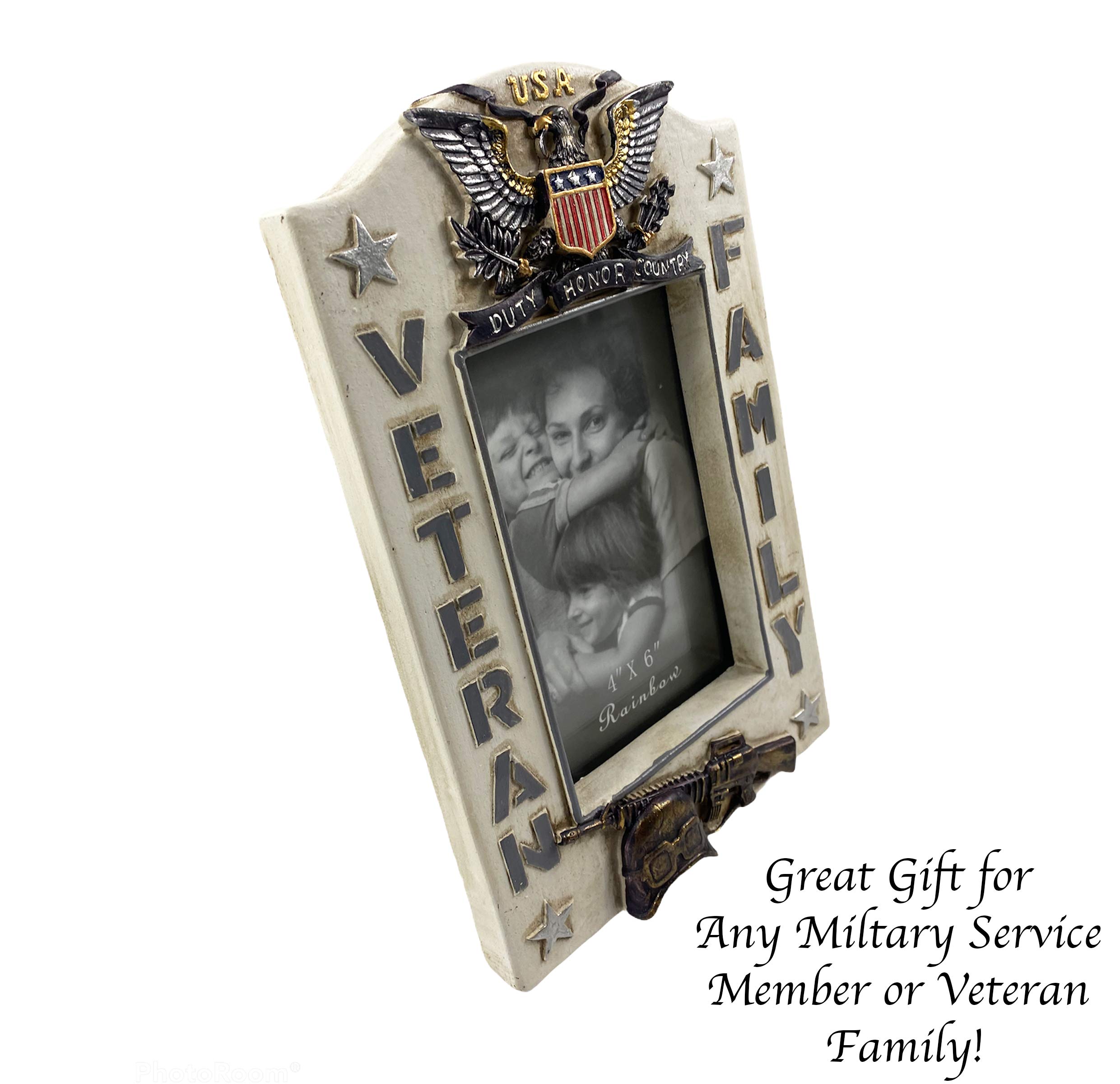 Amazon.co.jp: Urbalabs アメリカ退役軍人家族写真フレーム 4 x 6