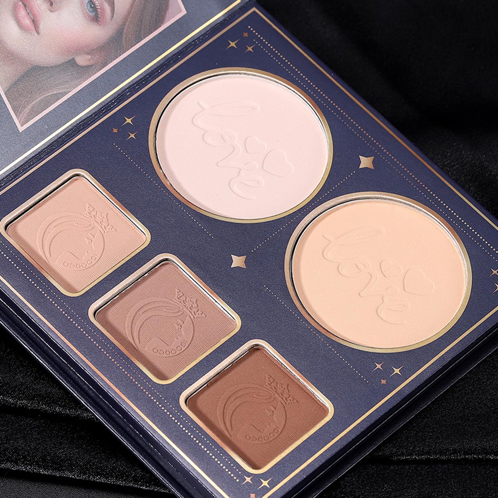 Trucco a Libro Illuminante e Fard a Lunga Durata e Facile da Sfumare | Palette di Trucco con Polvere per Contorno e Ombretti Ideale per Viso Occhi Labbra Compleanno Feste San Matrimonio