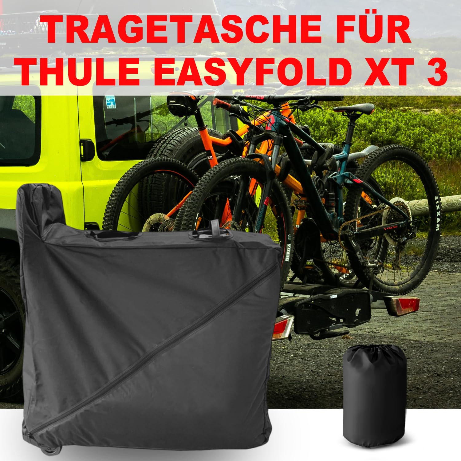 Tasche für Thule Fahrradträger Easyfold XT 3, Wasserdicht Transporttasche für Thule 934100 Kupplungsträger, Fahrradträgertasche aus Strapazierfähigem 600D Oxford-Gewebe, Staubdicht