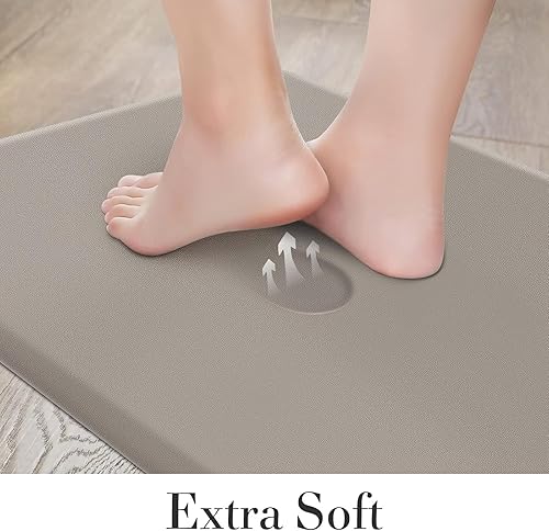 Miniatura 24 de HappyTrends Tapete de cocina [2 piezas] acolchado, cómodo, antifatiga, impermeable, antideslizante, tapete de espuma ergonómica gruesa y perfecta