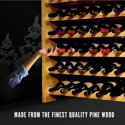 Miniatura 8 de Estante de vino grande  Estante de madera para vino  Estantes para bodega  Almacenamiento de botellas de vino para 53 botellas  Estante de vino