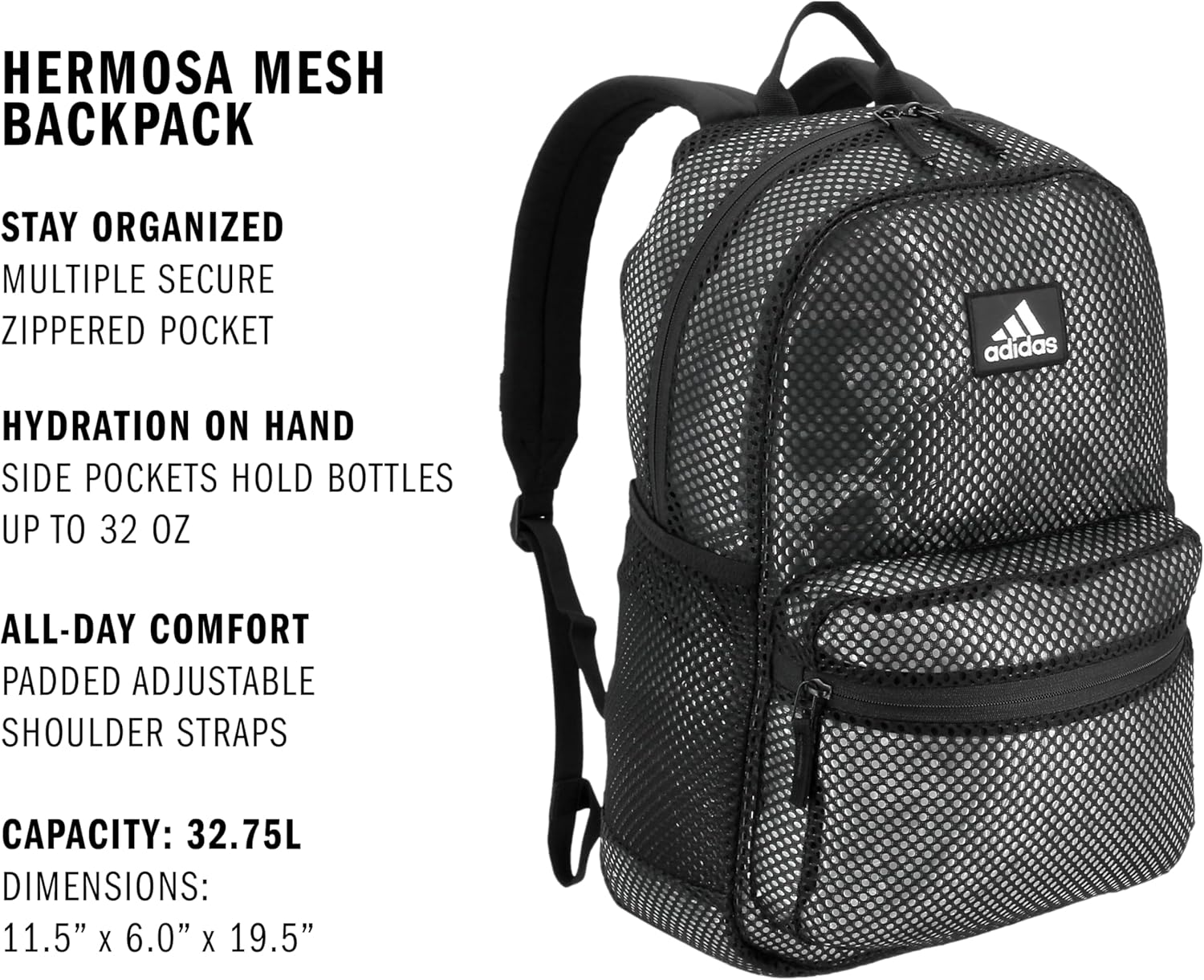 Hermosa Mesh Backpack, see-through transparent festival beach book bag - Image 2