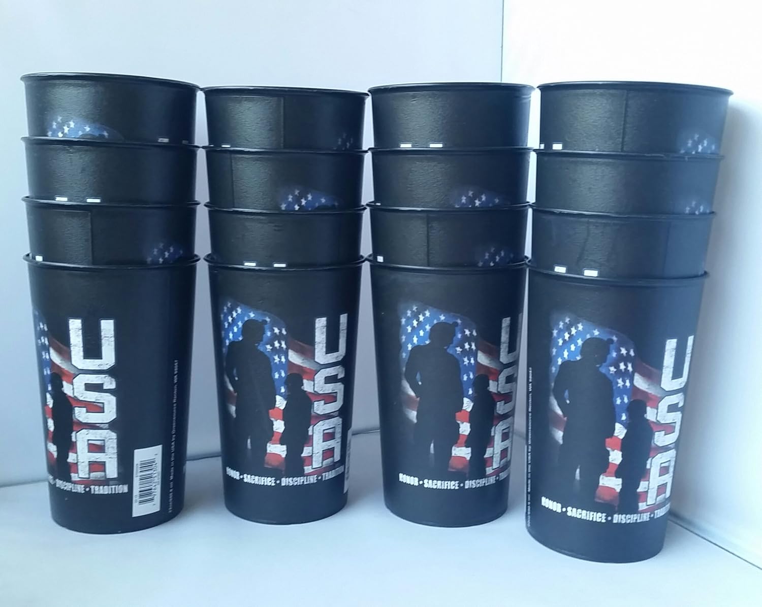 USA Veterans Day Plastic Tumblers Stars and Stripes