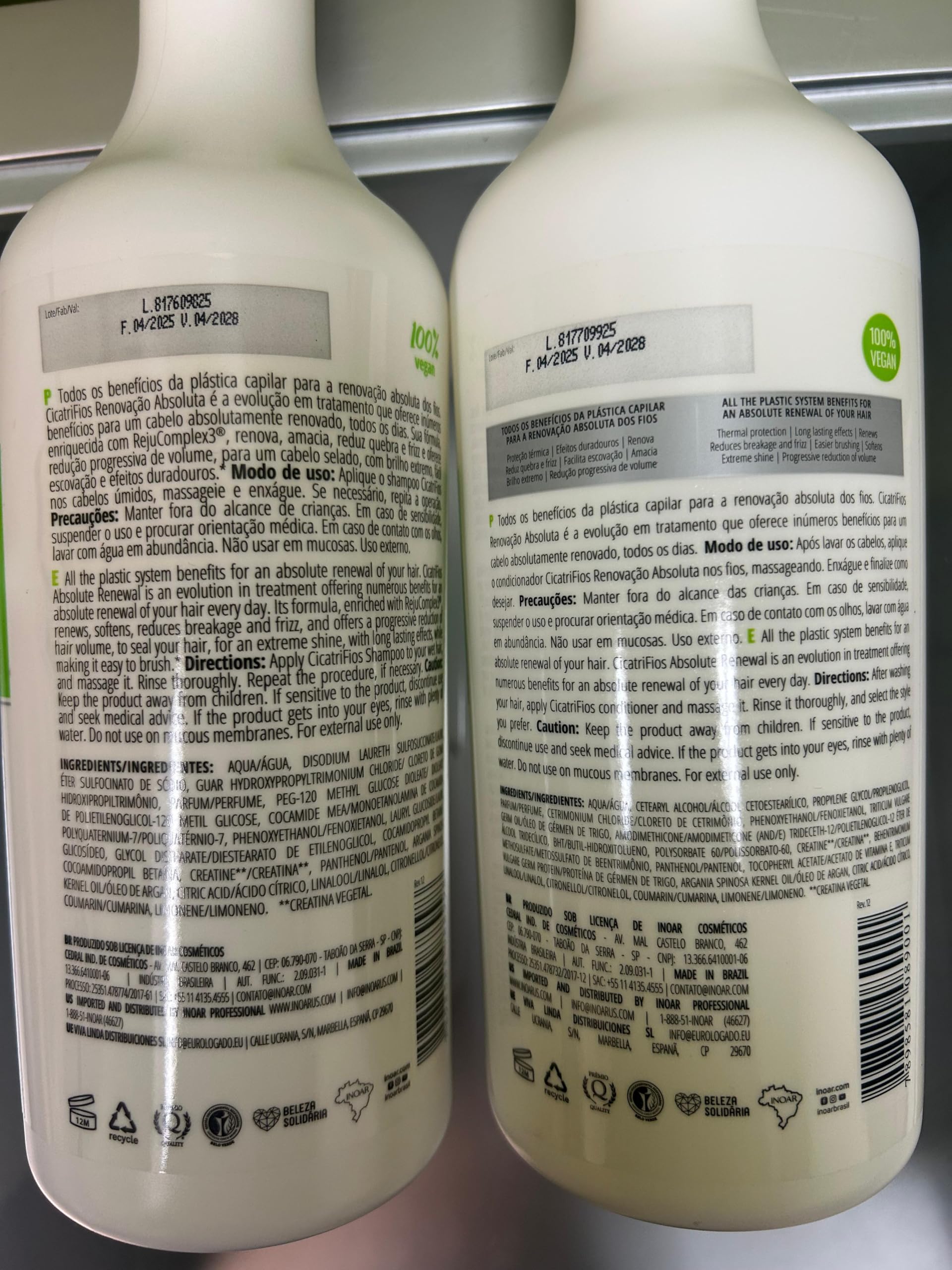 Amazon.com : Inoar Cicatrifios Shampoo & Conditioner Renewal
