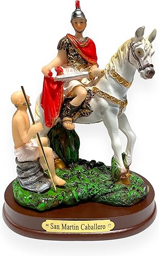 GCK Figura de San Martín de Tours Caballo Blanco Imagen San Martín Caballero de 5 pulgadas