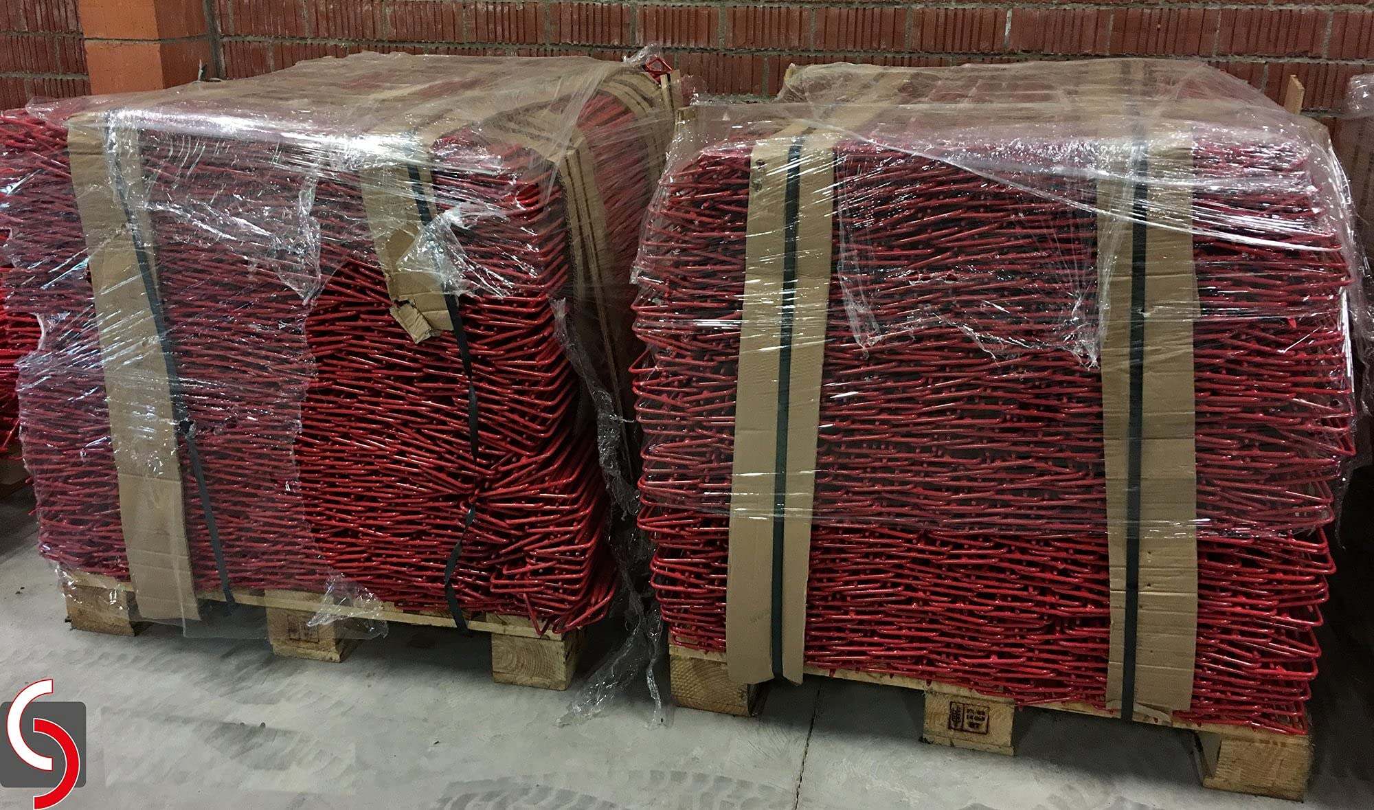 UvV Absperrleinenhalter Stahl Set mit 10 Stück Laterneneisen 1200 mm lang Ø14 mm mit UVV-Bügel für Fangzaun, Absperrungen, Parkplatz, Absperrkette oder Warnband (Rot)