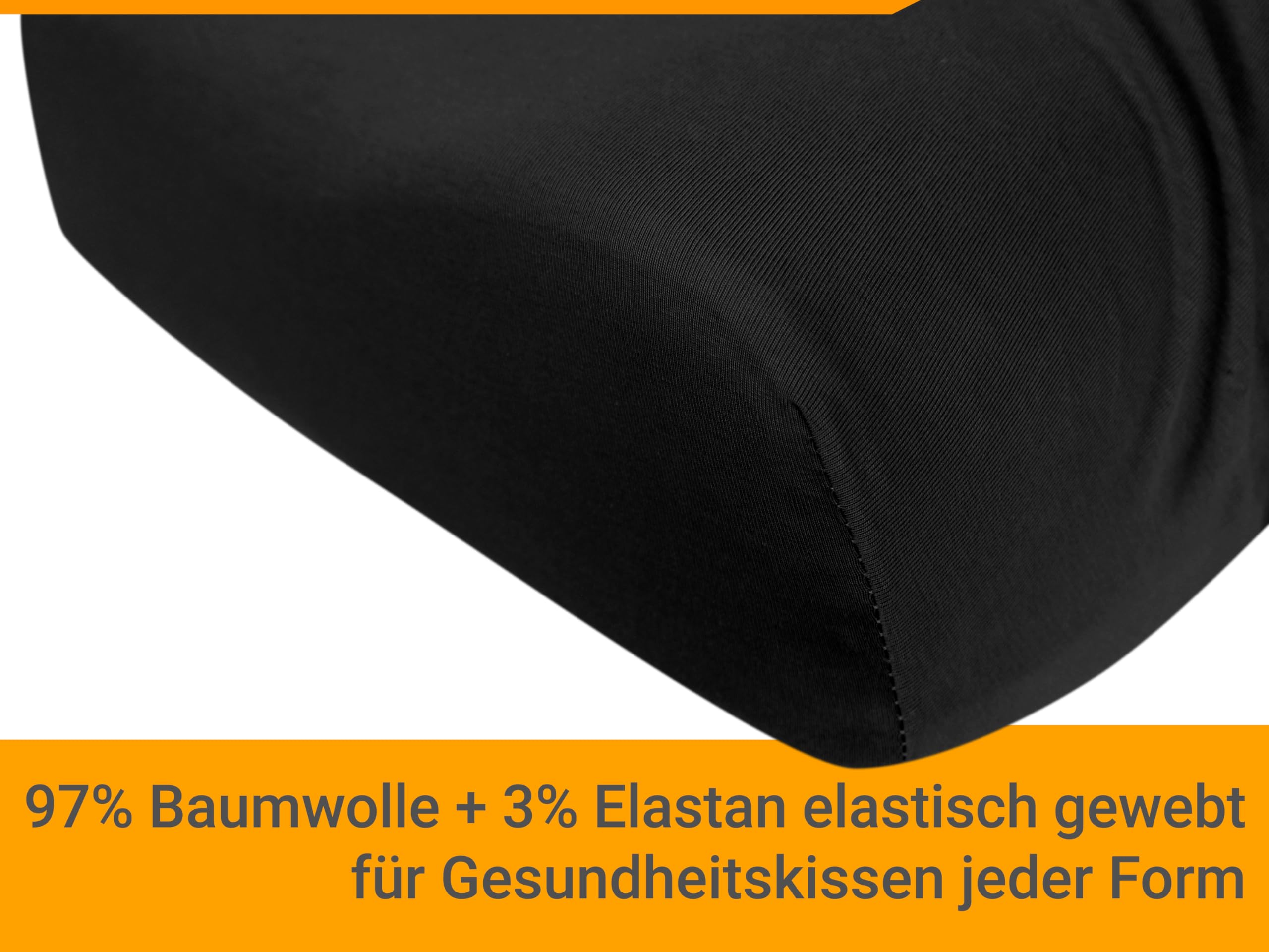 npluseins Zestaw 2 poszewek na poduszki pod kark, poduszka zdrowotna, rozmiar S, 30-35 x 45-50 cm, kolor czarny