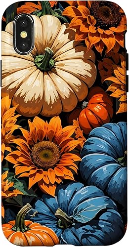Miniatura 7 de Funda para iPhone 13 Pro Max Bonito arte de calabazas, girasoles y hojas de otoño