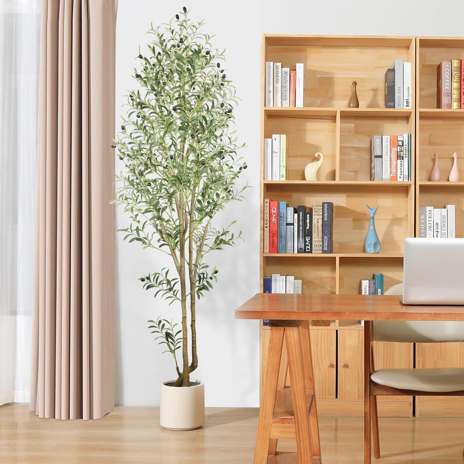 Amazon｜Alupssuc 7フィート 人工オリーブの木 人工シルク植物 7