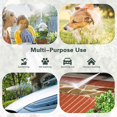 Miniatura 7 de Manguera de jardín de bobina de EVA de 75 pies con conector de latón de 34 pulgadas, manguera de agua en espiral, ligera y sin torceduras, incluye