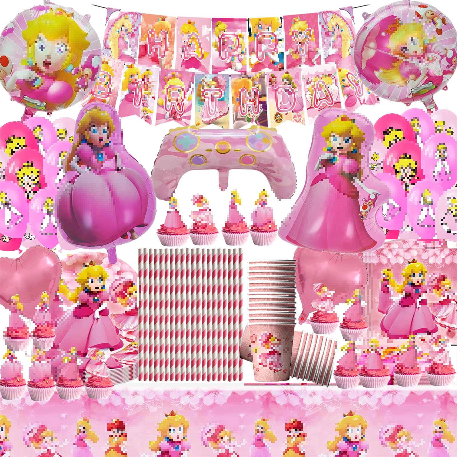 Anniversaire Barbie Princesse Peach Assiette Anniversaire, Peach Vaisselle Fille, Du00e9coration Anniversaire Princesse Boite Barbie Geante Pour Photo Anniversaire