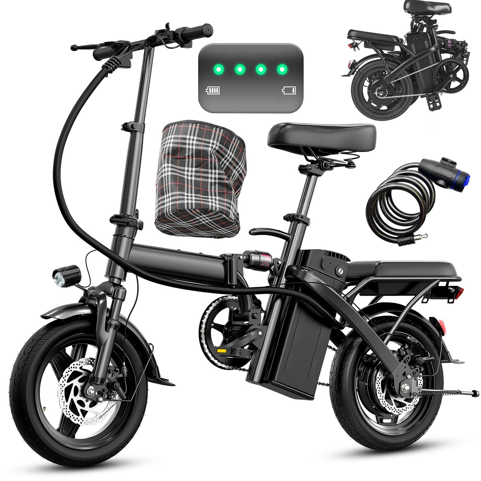 Electric Bike for Adults and Teens, 560-740W Motor, 20-25MPH Compact Commuter Folding Ebi…