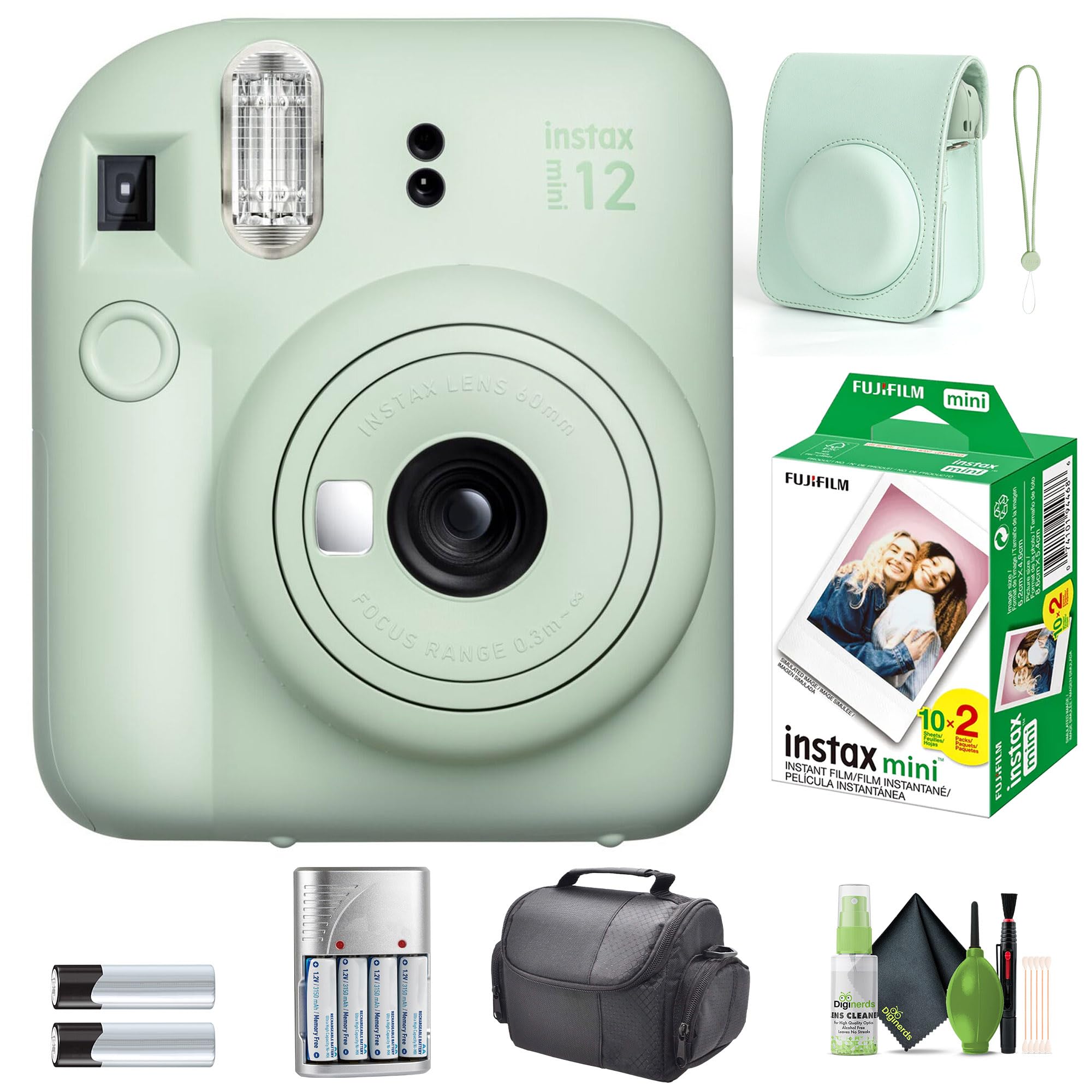 FUJIFILM INSTAX MINI 12 Camera (Mint Green) 20-Sheet 20-Sheet Bundle