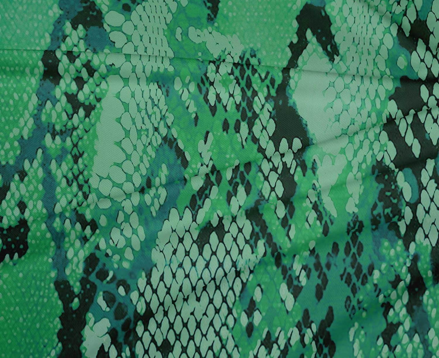 oneOone Polyester Spandex Green Fabric Animals Quilting Supplies Print Sewing Fabric by The Yard 56 Inch Wide-1X