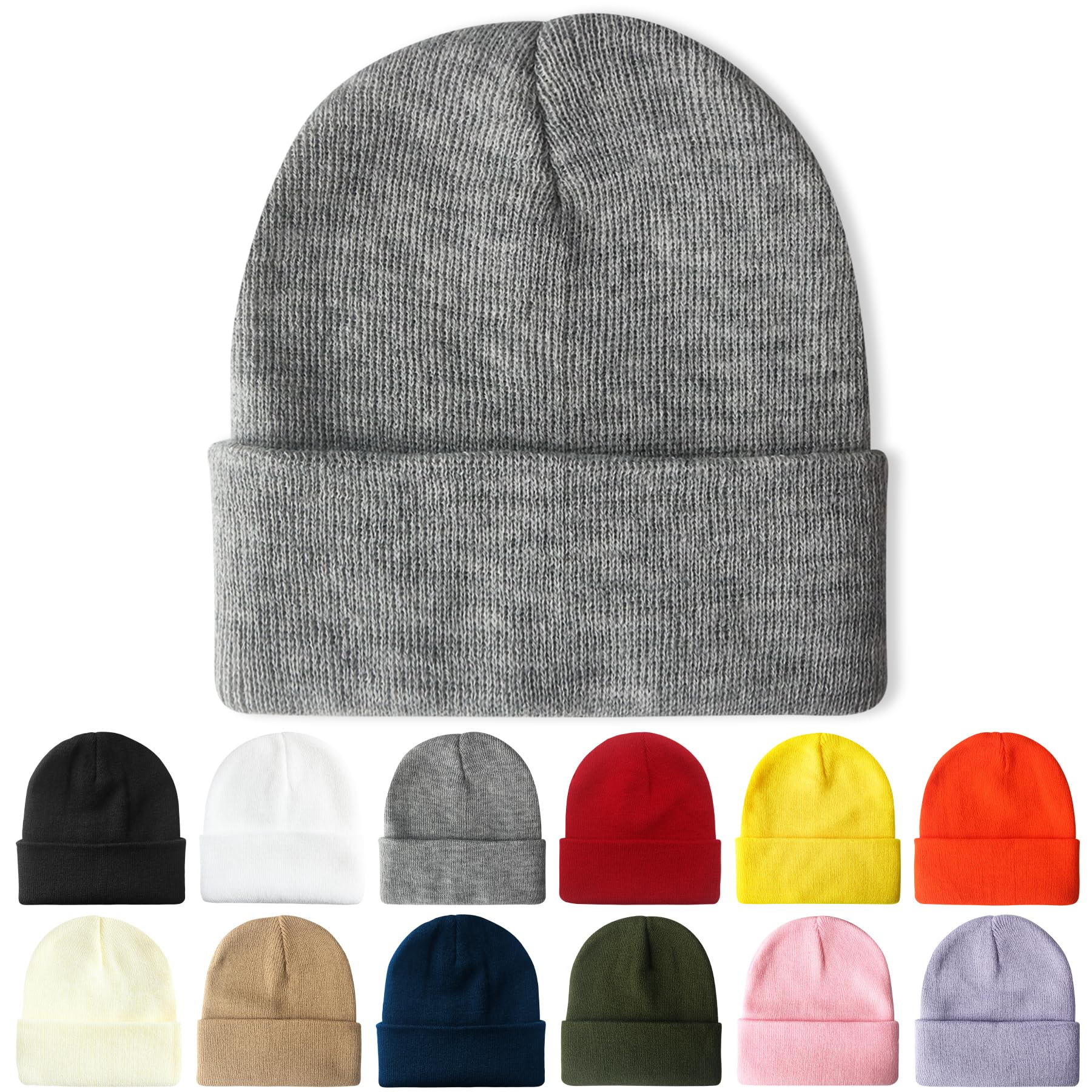 Beanie for Men Women Unisex Knit Cuffed Plain Winter Beanies Hats Skull Cap