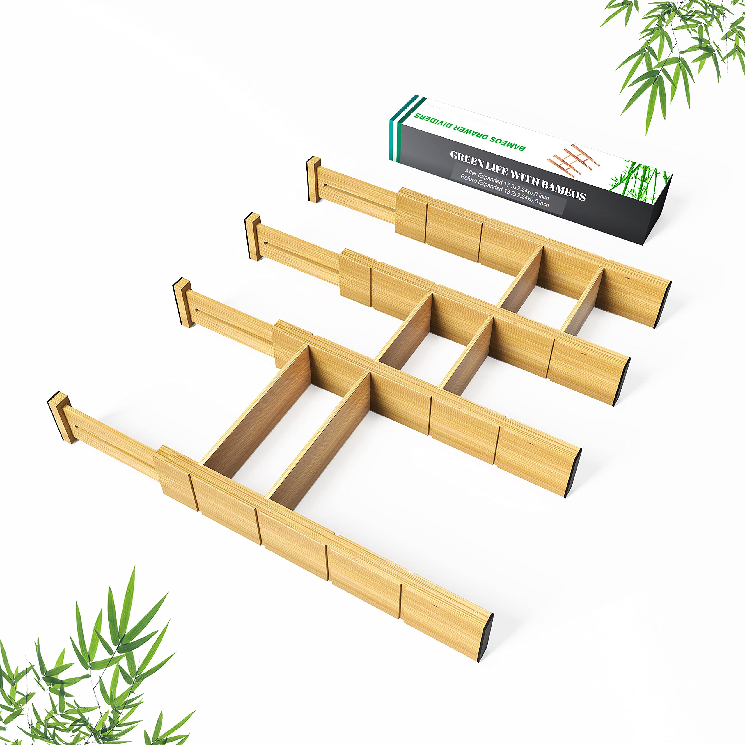 Buy BAMEOS Drawer Dividers Bamboo Organizer 6 Extra Mini Inserts