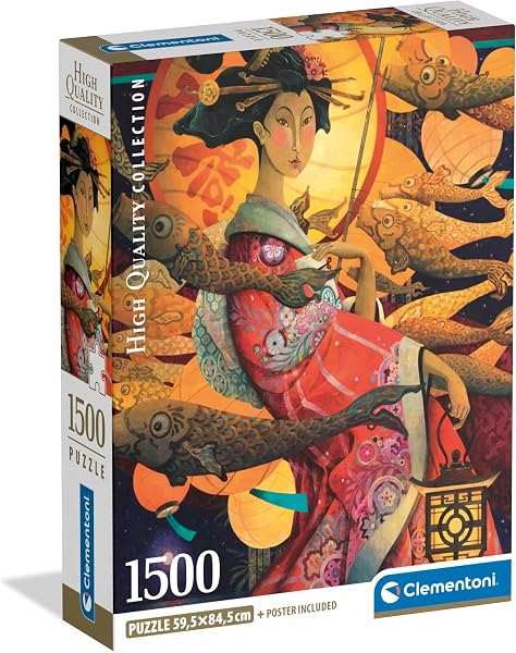 Clementoni - Puzzle 1500 Pezzi per Adulti e Ragazzi, Illustrazione Giapponese Koinobori Dance, Idea Regalo, Compact Box, Made in Italy, 59,5x84,5, Poster Incluso, 31756 - 1