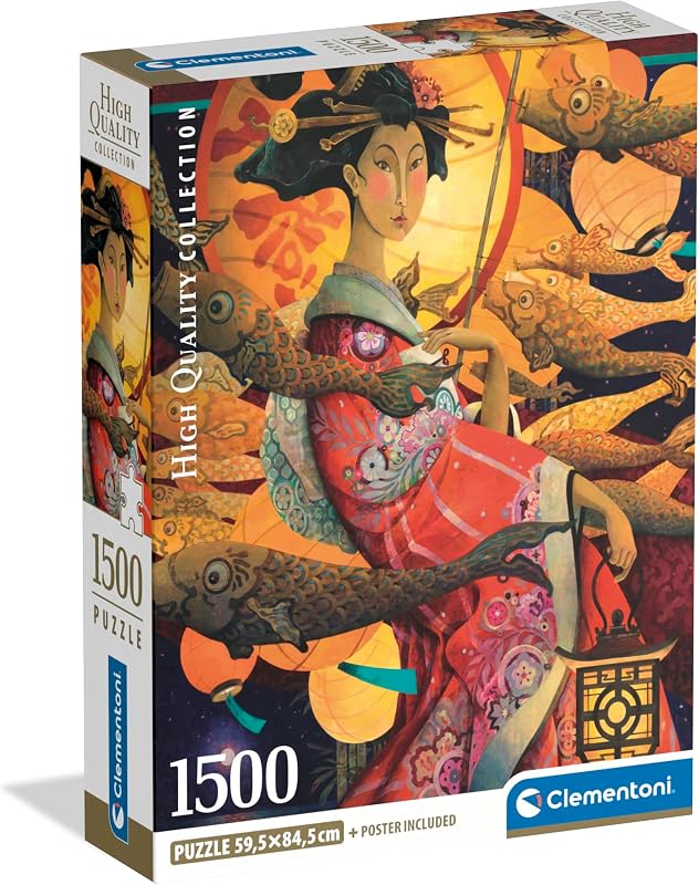 Clementoni - Puzzle 1500 Pezzi per Adulti e Ragazzi, Illustrazione Giapponese Koinobori Dance, Idea Regalo, Compact Box, Made in Italy, 59,5x84,5, Poster Incluso, 31756