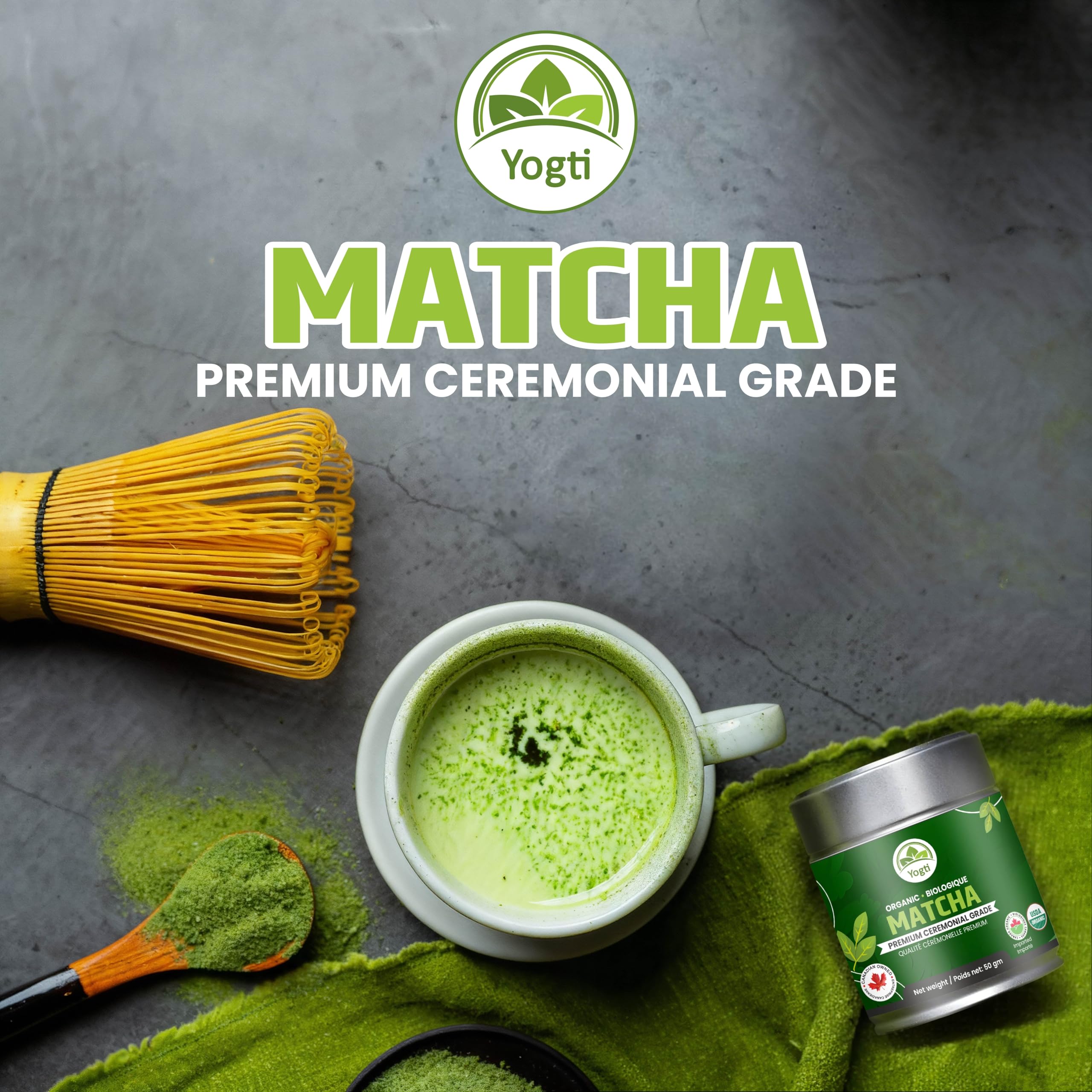 Organic Matcha Green Tea Powder – Ceremonial Grade – 50g Tin