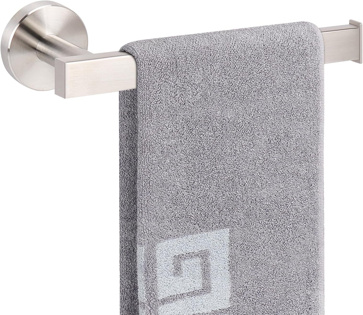 NearMoon Square Hand Towel Holder/Towel Ring, Premium SUS304 Stainless Steel Hand Towel Bar Rustproof Wall Mounted Towel Rack for Bathroom/Kitchen, Contemporary Style Bath Accessory (Brushed Nickel)