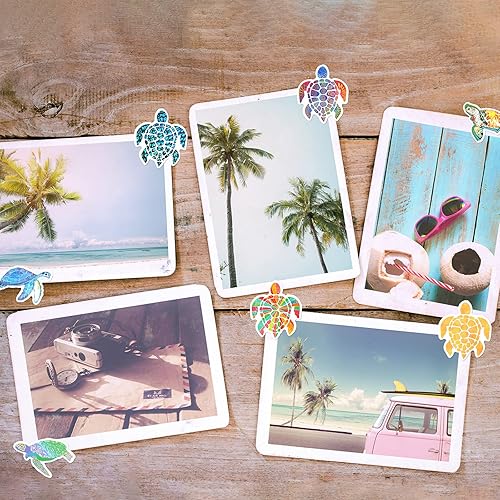 Miniatura 5 de 100 calcomanías de tortuga marina coloridas de verano, calcomanías de vinilo impermeables de tortuga marina para laptop, motocicleta, bicicleta,